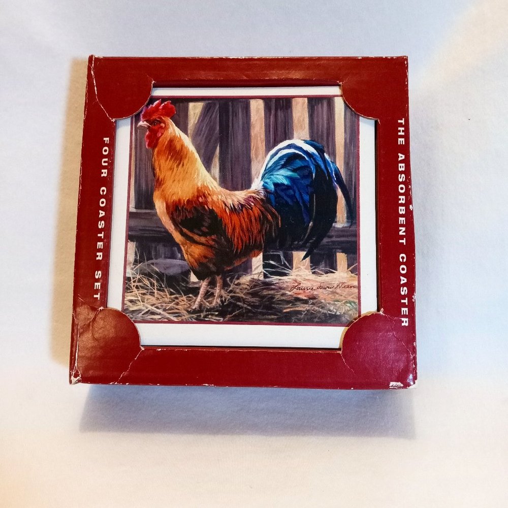 AbsorbaStone Rooster Coaster Set